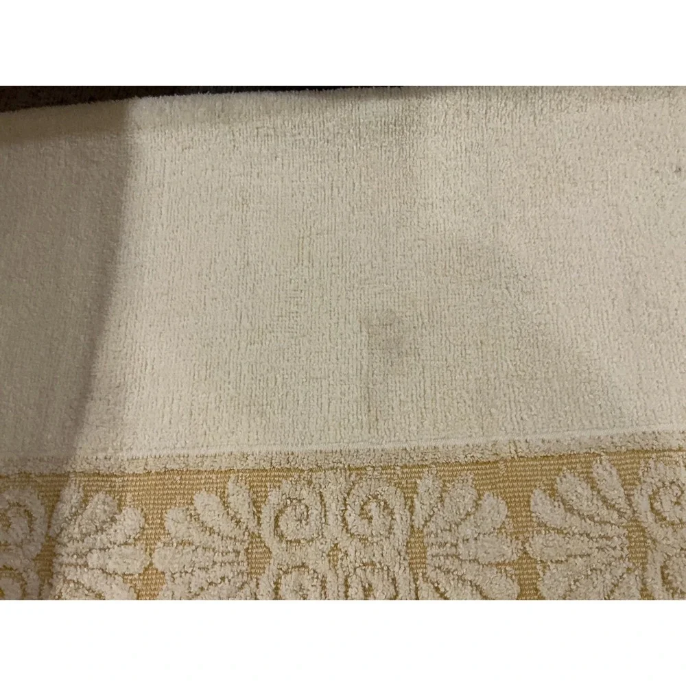 Vintage Cannon Monticello Towel Set Pink Yellow Tan Floral Jacquard Retro 7pc